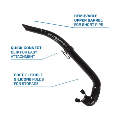 Apnea Freedive Snorkel With Foldable J Tube Design And Removable Upper Barrel Soft Silicone Mouthpiece Lightweight Surface Breather