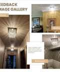 Crystal Chandelier For Hallways And Foyers One Light Mini Modern Square Flush Mount Ceiling Fixture Illuminating by Painting