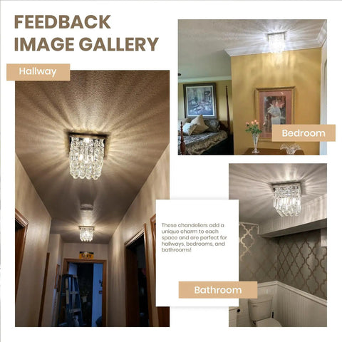 Crystal Chandelier For Hallways And Foyers One Light Mini Modern Square Flush Mount Ceiling Fixture Illuminating by Painting