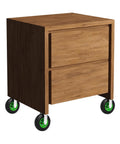 Eight Inch Pneumatic Swivel Caster Kit With Bolt On Mounting Heavy Duty Inflatable Air Tires Black Rubber Shock Absorbing Wheels Four Pack Includes Two Rigid And Two Swivel Brackets Tough As Nails Supports Up To Two Hundred Twenty Pounds Per Wheel For on wooden storage cart with green wheels.