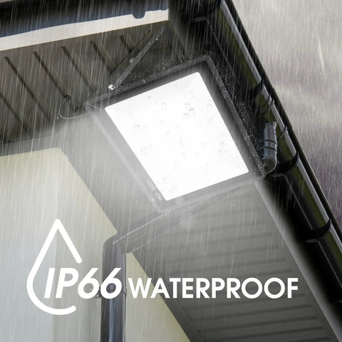 3 Pack 100W LED Flood Lights Outdoor That Lights Up Big Spaces With 11600 Lumens Plug In IP66 Waterproof 5000K Daylight White Floodlight