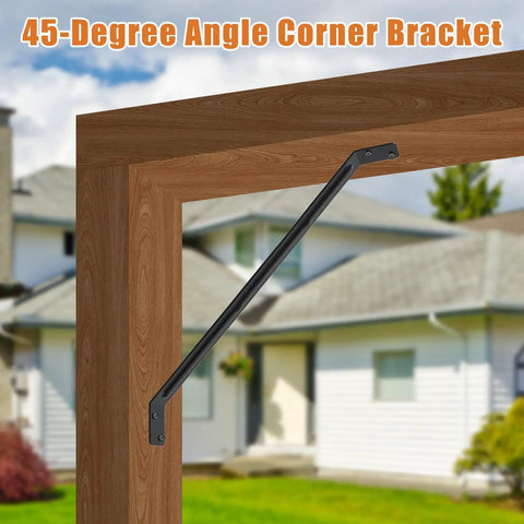 Beefed Up 4x4 Pergola Brackets Set Of 4, 3 Way Right Angle Corner Brackets For DIY Pergola Kits, 45 Degree Angle Supports For Gazebos, Patios, Outdoor Pergolas, And Log Cabins, Durable Q235B Steel With Black Powder Coat