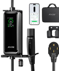 Level 2 EV Charger With 40A NACS, 25Ft Extension Cord, WiFi Smart App, 240V NEMA 14 50 Plug, Works With All Tesla Models S X 3 Y