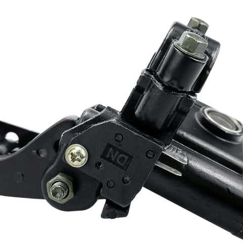 Close-up of Left Hydraulic Brake Master Cylinder Lever Pump Replacement for 50cc to 250cc ATVs, quad dirt bikes, moped, aftermarket upgrades