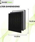 Dimensions of True HEPA And Activated Carbon Replacement Filter For IC4524 Air Purifier 13.25 x 16.25 inches with prefilter.