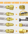 Image showing 6 Ft High Pressure Propane Hose Extension With Conversion Couplings For BBQ Grill Fire Pit And Heater, adapters displayed.