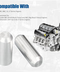 Front view of two metal bellhousing alignment dowel pins for Chevy LS/LT V8 engines