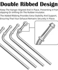 Universal Stainless Steel Exhaust Hanger Rods, 7.5 Inch Long, 90 Degree Bend, Double Ribbed Design, Upgrade Pack of 4, close-up