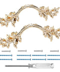 2 Pack European Style Dresser Pulls, 2-1/2 Inch Vintage Gold Antique Cabinet Handles, Retro Drawer Pulls, zinc alloy with screws and screwdriver