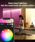 Bluetooth 9ft Lightstrip Starter Kit With Hub For Hue Lighting, smartphone app controlling kitchen light ambience