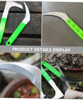 8 Piece Weeding Sickle For Gardening Portable Grass Cutter with ergonomic handle and rustproof serrated blades, collage view