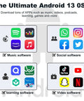 App icons on 144GB Android 13 MP3 Player With Bluetooth And WiFi, 4 Inch Touchscreen MP3 And MP4 Player, highlighting app access.