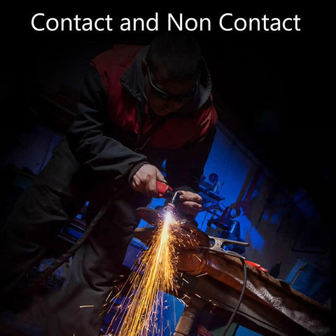 Person using handheld plasma cutter with Pro Grade Cutting Nozzle Protective Cover For Handheld Plasma Cutters With Air Guide Slots.