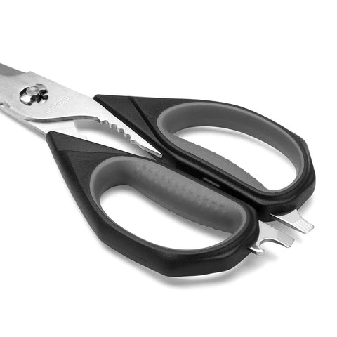 Heavy Duty Kitchen Scissors 9.25 Inch Come Apart Poultry Shears 2 Pack stainless steel blades with black non-slip handles