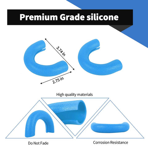 Light Blue Rugged Silicone Tow Hook Cover Set 2Pcs Fits Ford F150 2004 2024 Bronco Base 2021 2024 Toyota Tundra 2017 2021 Expedition 2007 2015