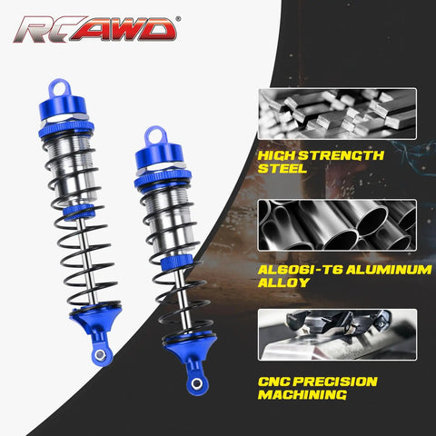 Gorgon Big Bore Shocks Set For ARRMA 1 To 10 Scale RC Cars Upgrade Front And Rear Aluminum Oil Filled Absorbers Deep Blue