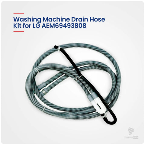 Replacement Hose Drain Assembly For LG Washer AEM69493808 coiled with aluminum mesh filter, stainless steel parts