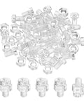 30 Piece Clear Acrylic Plastic Screws And Hex Nuts Kit, M6x10mm set showing transparent nuts and bolts for DIY projects.