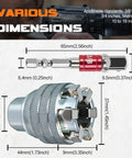 Adjustable Universal Socket Wrench With Three Eighths Inch Drive, Multi Function Drill Bit Adapter dimensions illustration