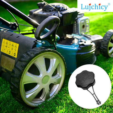 Fuel Tank Cap Replacement For Lawn Mower Fits Briggs And Stratton Toro Craftsman M230 M110 Gas Cap shown with lawn mower
