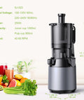 Super Chill Slow Masticating Juicer With 130Mm Wide Feed Chute For Whole Fruits And Veggies Easy To Clean Electric Cold Press Machine 250W