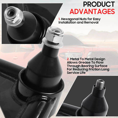 Front Upper Control Arm Kit 2-4 Inch Adjustable With Ball Joint For Ram 1500 2006-2022 And Dodge 1500 close-up view