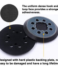 Huge Pack Of 5 Inch Nylon Sanding Discs For DWE64233 Sander With Hook And Loop Backing showing a dense hook and loop surface and hard backing plate.