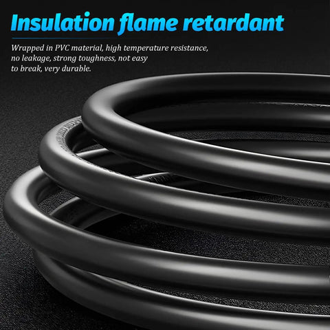 Heavy Duty AC To DC Converter 12V 2A Car Cigarette Lighter Plug PVC insulated black cords for safe high-temperature use.
