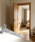 316 Stainless Steel T Style Door Hinge With Screws For Smooth Quiet Operation, shown inside a modern interior setting
