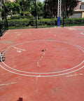 Manual Floor Tape Applicator For Quick Masking And Painting, Two Parallel Line Floor Marking Tool For Walls Floors Gyms Warehouses And Packing Jobs, Keeps You Standing And Working Fast. marking circular court lines on outdoor floor
