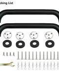 Tough As Nails Wall Mount Grab Bars 12 Inch 2 Pack In Matte Black 304 Stainless Steel packaging materials and installation hardware.