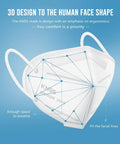 KN95 Face Mask 100 Pack For Adults With Five Layer Breathable Filtration For All Day Indoor Outdoor Use 3D design visualization