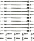 10 Pack 1/8 Inch Cable Railing Kit With 316 Stainless Steel Swageless Tensioners Welded Forks Eye Terminals And Wood Screws