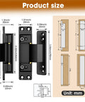 Invisible Hidden Door Hinge Kit For Concealed Doors And Feature Walls Featuring 110 Degree Swing And 2 Way Adjustable Butt Hinges Black Four Point Five Inch Matte Lipshome product size and dimensions