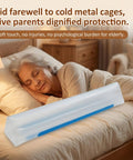 Elderly woman sleeping beside Inflatable Bed Rail for Seniors, Soft Touch Safety Guard With No Metal, 47.2 Inch Fall Prevention