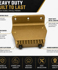 Hands Free Foot Door Pull In Gold Aluminum, Wall Mount Door Opener, showing durable construction and installation details