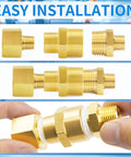 Brass Pipe Fitting Reducer Hex Coupling 3/4 NPT Female To 1/2 NPT Female Connector Three Pack Durable Quick Install Plumbing Adapter For Home Repairs And DIY Projects For DIYers, brass adapter in hand