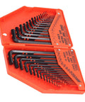 Top Tier 30 Piece Hex Wrench Set With Inch And Metric Combo For Heavy Duty Furniture Assembly Home Repairs And Pro Use High Strength 45 Steel Long Short Arm Tool Kit, 30-piece L and short arm set in orange case
