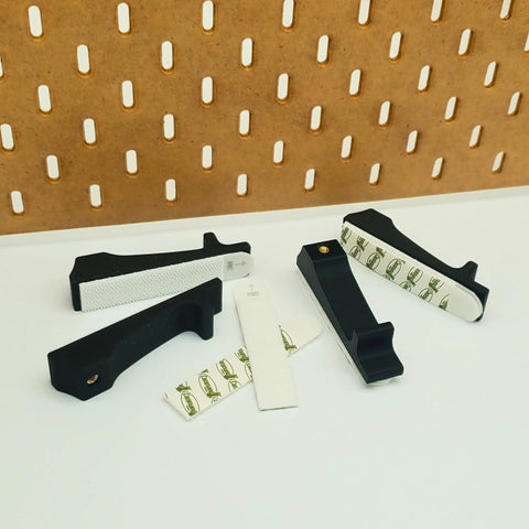 Pegboard Wall Mounting Hardware Kit With Command Strips No Wall Holes Needed Compatible With SKADIS Pegboards Matte White Finish