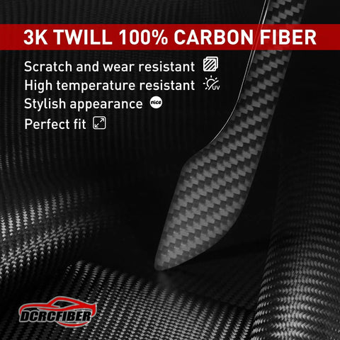 Premium Carbon Fiber Exterior Door Handle Protector For Tesla Model 3 And Model Y 3 Layer Genuine Carbon Fiber Black Finish