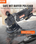 Wet Polisher 800W With Six Variable Speeds And Seven Polishing Kits, 4 Inch Concrete Grinder for Marble Granite Tile and Stone
