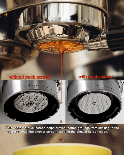 58 Point 5 Millimeter Puck Screen With Stand Reusable 316L Stainless Steel Filter Screen For Espresso Machines 58mm Portafilter