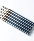 Square End Carbide Milling Set Pack Of Five End Mills For Alloy Steels And Hardened Metals, Four Flute TiAlN Coated