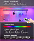 Rechargeable Wireless Under Cabinet Lights With Remote Control, 48 LED Bright White And RGB, Dimmable lights in kitchen