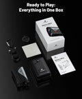 Golvia Ultra Range Finder With Optical Image Stabilization And Tournament Legal Slope Switch box contents displayed