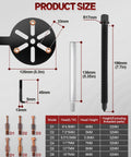 Clatoon 21-in-1 bearing puller kit with curved hook and red steel collet; includes long puller rod and six D1–D3 tips.