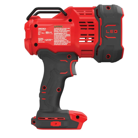 Side view of Beast Bright 2500 Lumen LED Work Light Cordless Spotlight Handheld Rechargeable Tool showcasing design and build