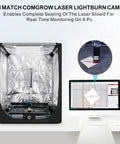 Laser engraver setup with Lightburn camera integration, showcasing 4 In 1 Y Axis Laser Engraving Rotary Roller For Most Laser Engravers