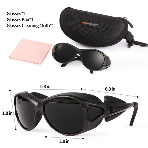 Dope Red Light Therapy Glasses With Broad Spectrum 200 To 2000nm Protection, IPL Laser Safety Goggles, case and cloth included