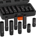 8 Piece Spline Lug Nut Removal Tool Kit Master Key Set For Stripped Frozen Rusted Wheel Locks That Grips Damaged Nuts
